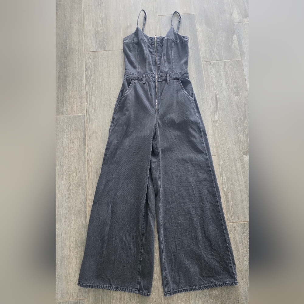 Levi's Black Denim Wide-Leg Jumpsuit